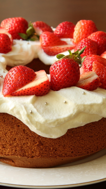 Das Strawberry Cake Wallpaper 360x640