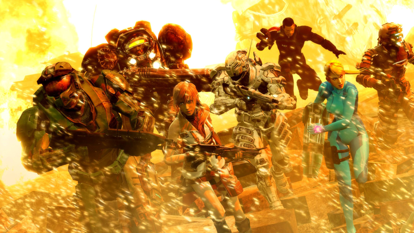 Mass effect, Shepard, Halo, Final fantasy 13, Dead space Characters screenshot #1 1600x900