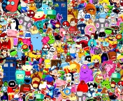 Das Cartoon Stickers Wallpaper 176x144