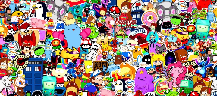 Обои Cartoon Stickers 720x320