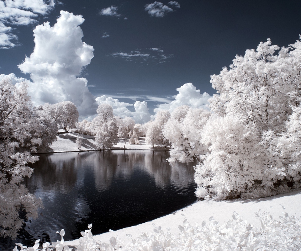 Das Snowy Landscape Wallpaper 960x800