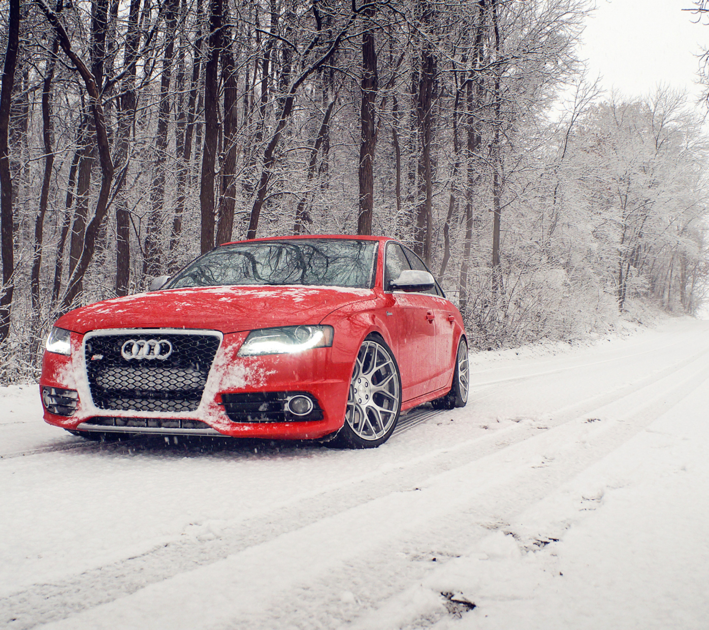 Red Audi S4 wallpaper 1440x1280