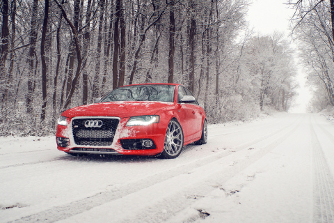 Red Audi S4 wallpaper 480x320