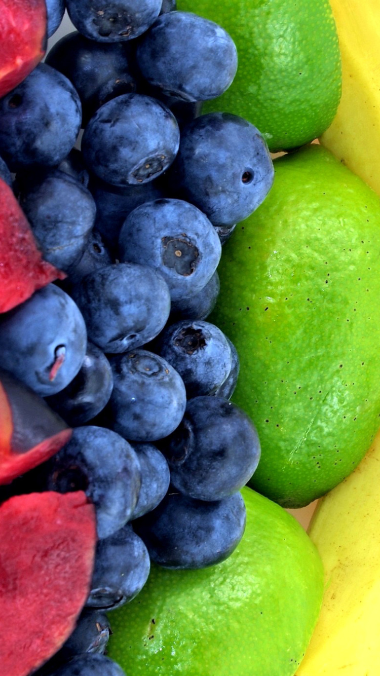 Strawberry, orange, bananas wallpaper 750x1334