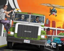 Das Grand Theft Auto 5 Los Santos Fight Wallpaper 220x176