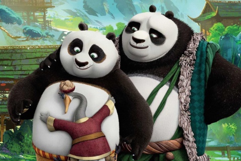 Обои Kung Fu Panda 3 Family 480x320
