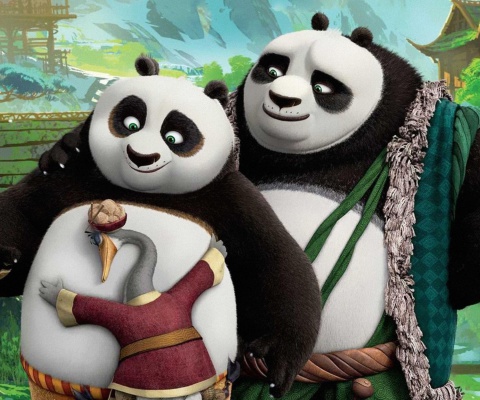 Fondo de pantalla Kung Fu Panda 3 Family 480x400