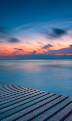 Orange Sunset Over Blue Sea screenshot #1 240x400