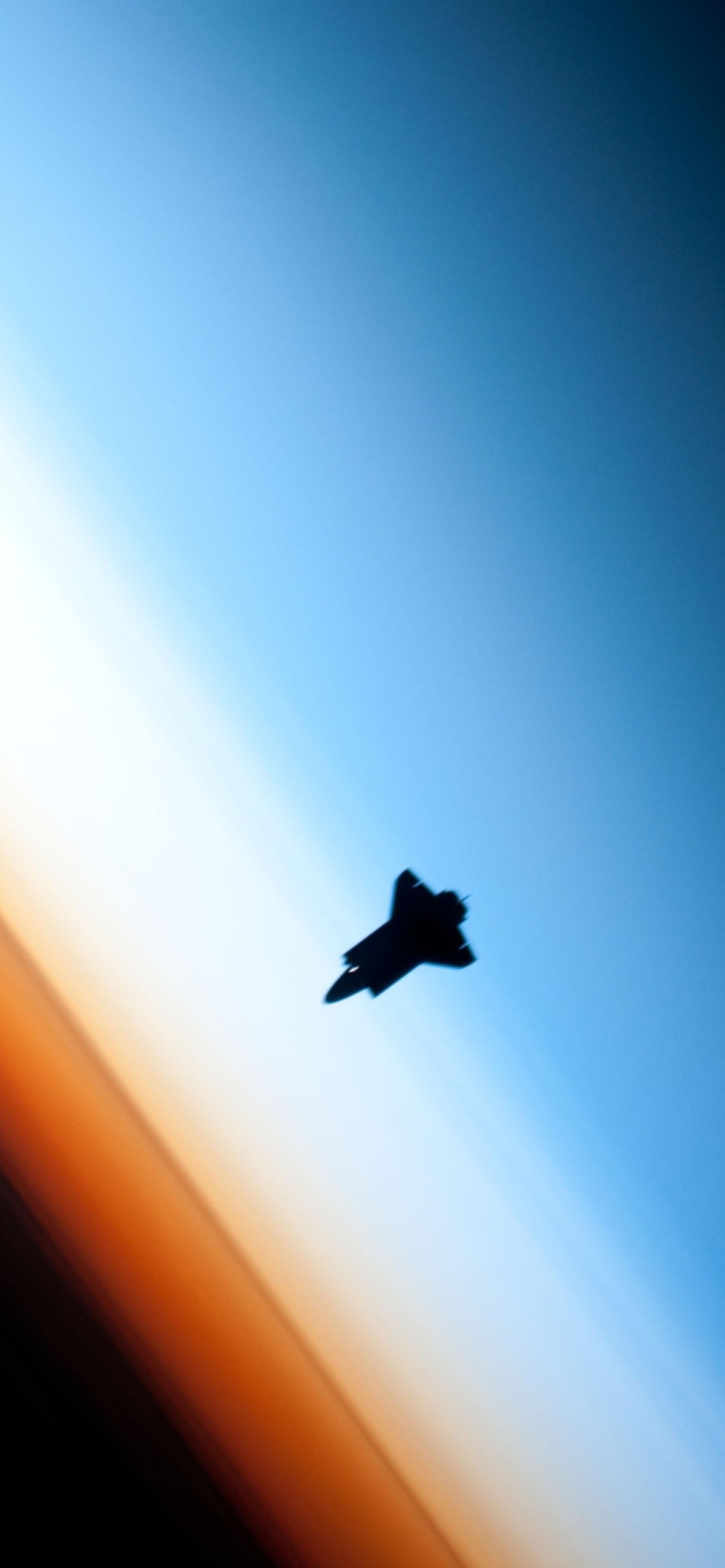 Shuttle In Outer Space wallpaper 1170x2532