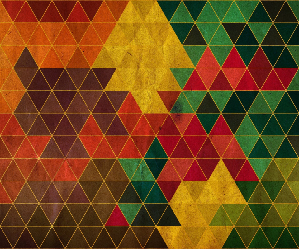 Das Colorful Triangles Wallpaper 960x800