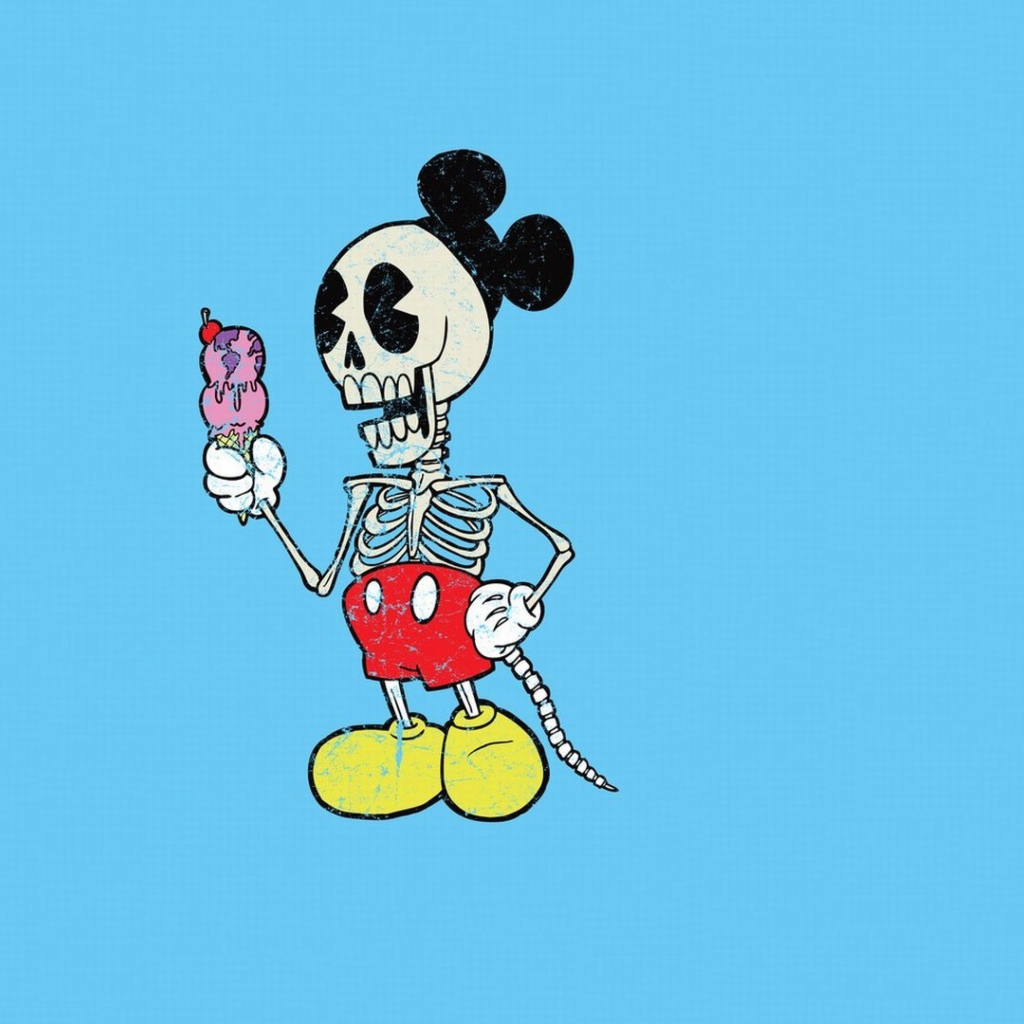 Mickey Mouse Skeleton wallpaper 1024x1024