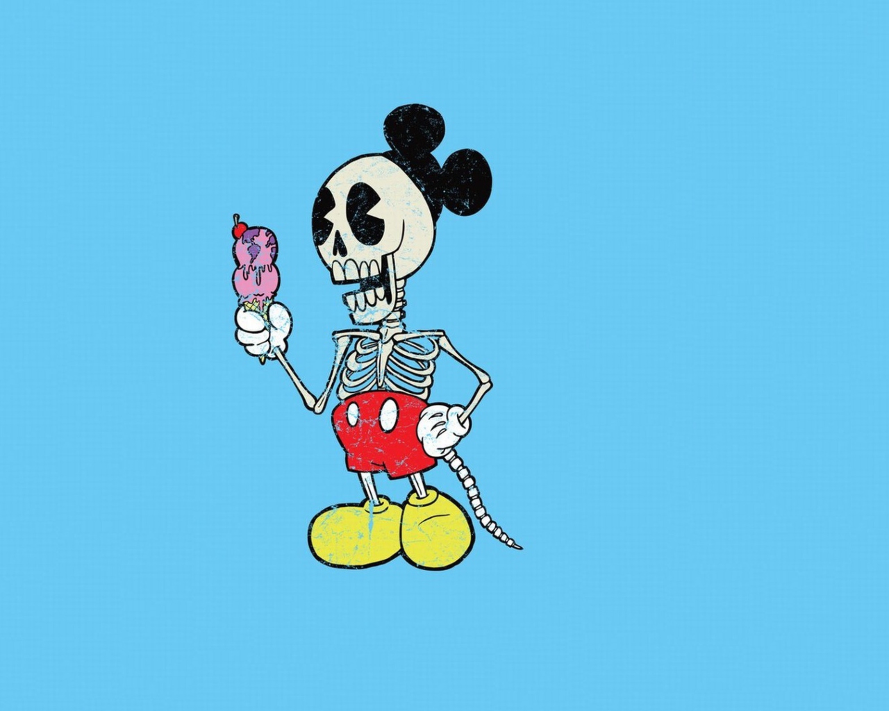 Screenshot №1 pro téma Mickey Mouse Skeleton 1280x1024