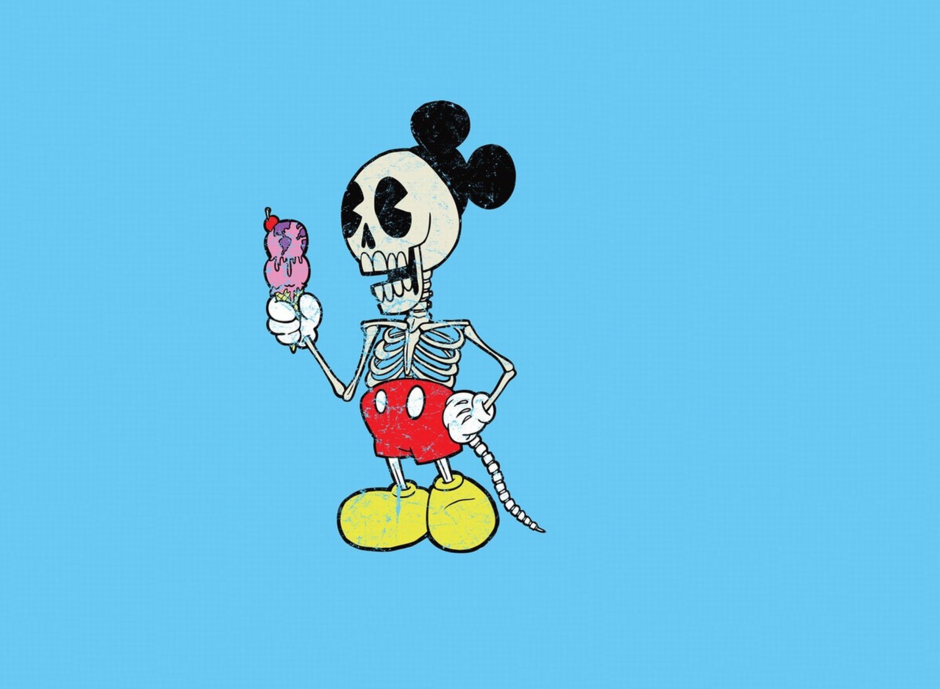 Das Mickey Mouse Skeleton Wallpaper 1920x1408