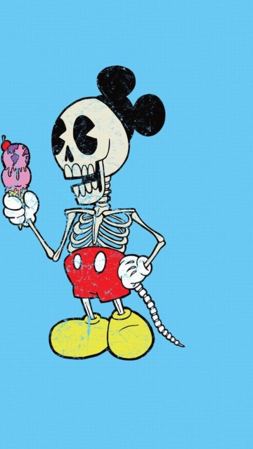 Das Mickey Mouse Skeleton Wallpaper 360x640