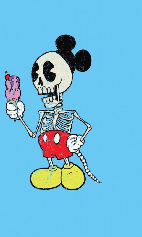 Sfondi Mickey Mouse Skeleton 480x800