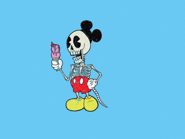 Das Mickey Mouse Skeleton Wallpaper 640x480