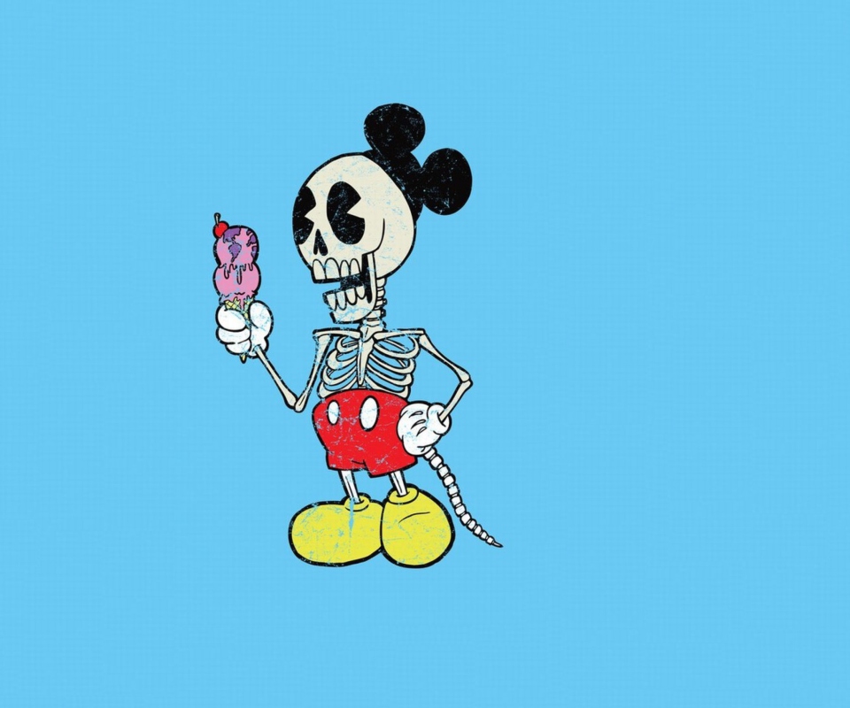 Das Mickey Mouse Skeleton Wallpaper 960x800