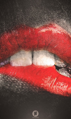 Обои Red Lips Painting 240x400