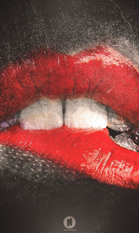 Red Lips Painting wallpaper 480x800