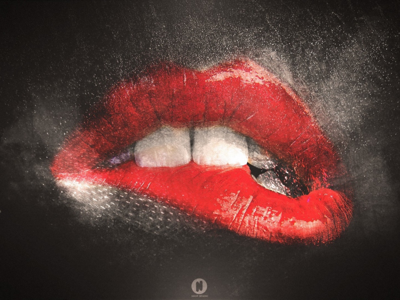 Das Red Lips Painting Wallpaper 800x600