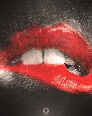 Kostenloses Red Lips Painting Wallpaper für 320x480