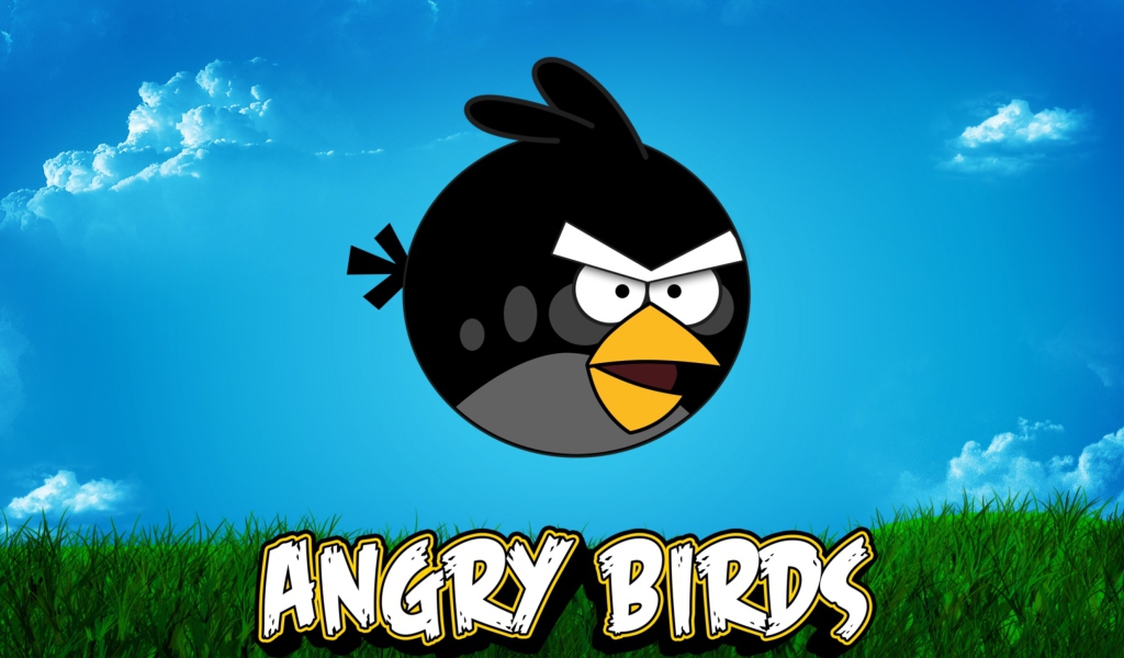 Angry Birds Black wallpaper 1024x600