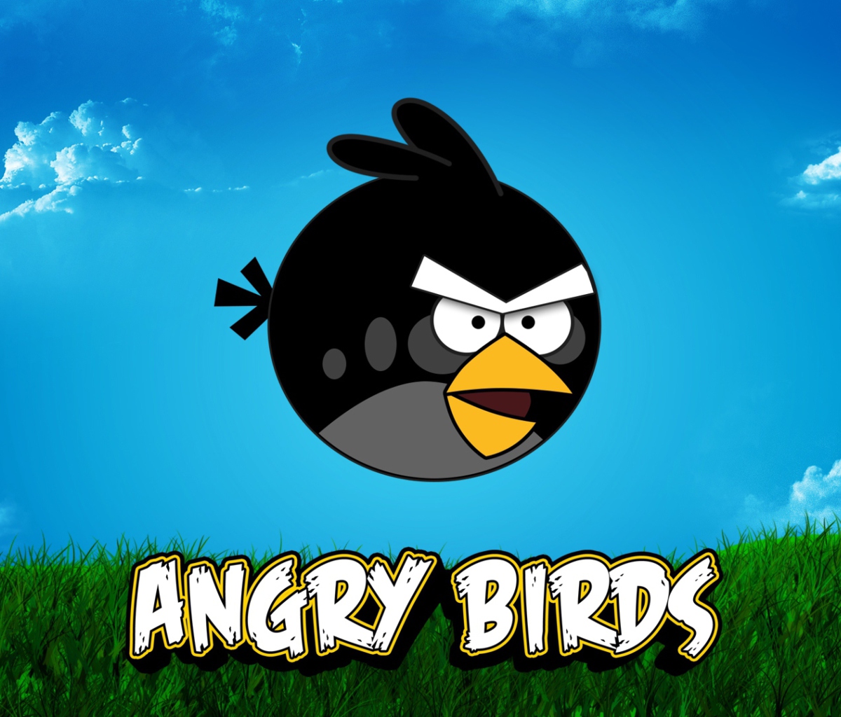 Обои Angry Birds Black 1200x1024
