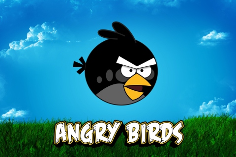 Fondo de pantalla Angry Birds Black 480x320