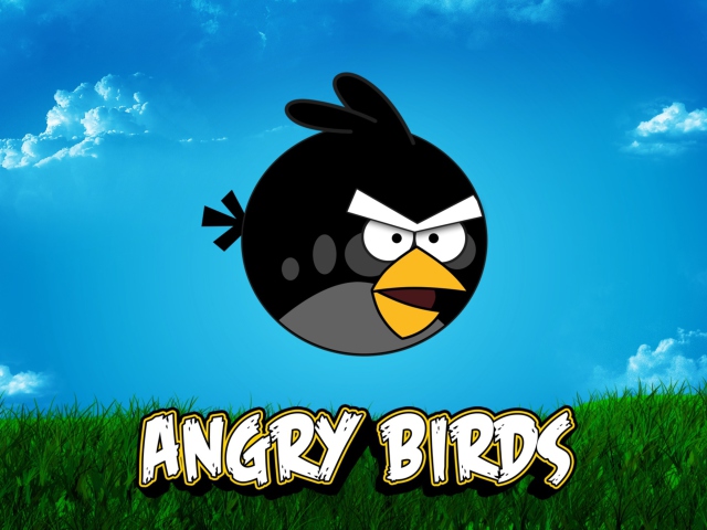 Обои Angry Birds Black 640x480