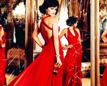 Das Penelope Cruz In Glamorous Red Dress Wallpaper 220x176