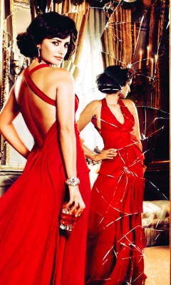 Обои Penelope Cruz In Glamorous Red Dress 240x400