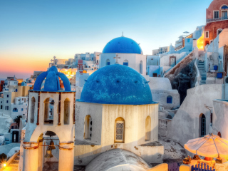 Das Greece, Santorini Wallpaper 320x240