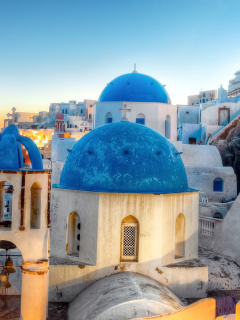 Das Greece, Santorini Wallpaper 480x640