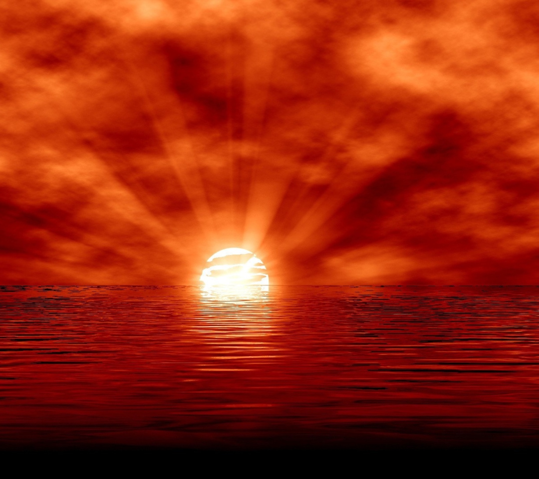 Das Red Sunset Wallpaper 1080x960