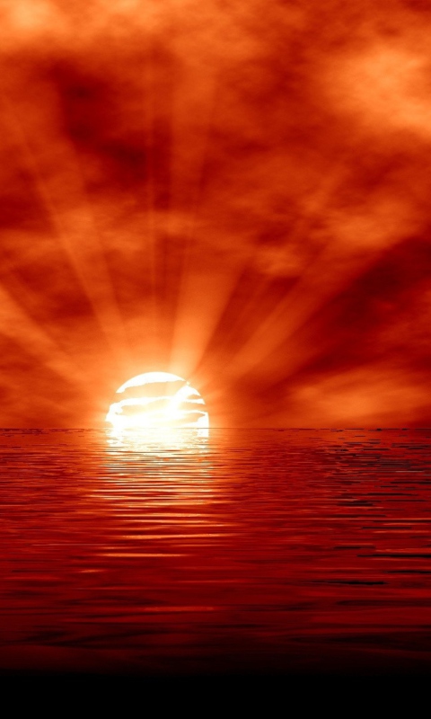 Red Sunset wallpaper 480x800