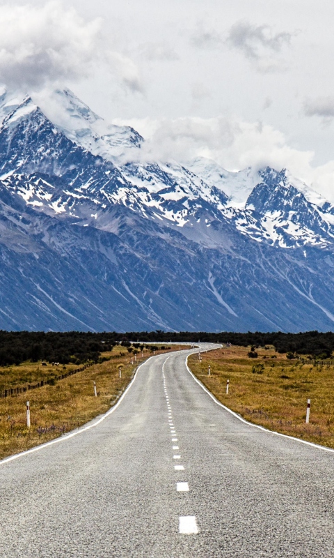 Fondo de pantalla Mount Cook in New Zealand 480x800