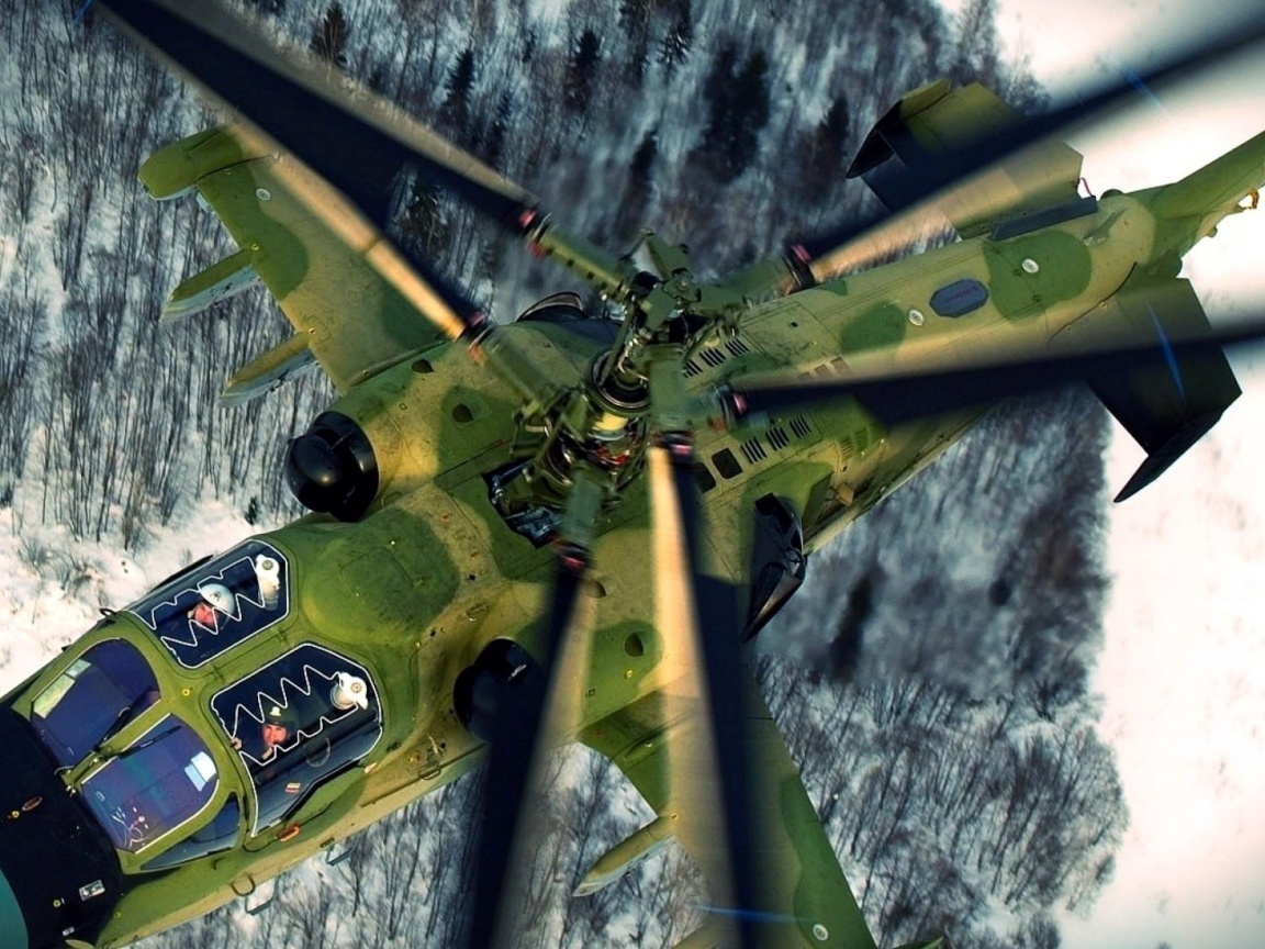 Screenshot №1 pro téma Military helicopter, Kamov Ka 50, Ka 52 Alligator 1152x864