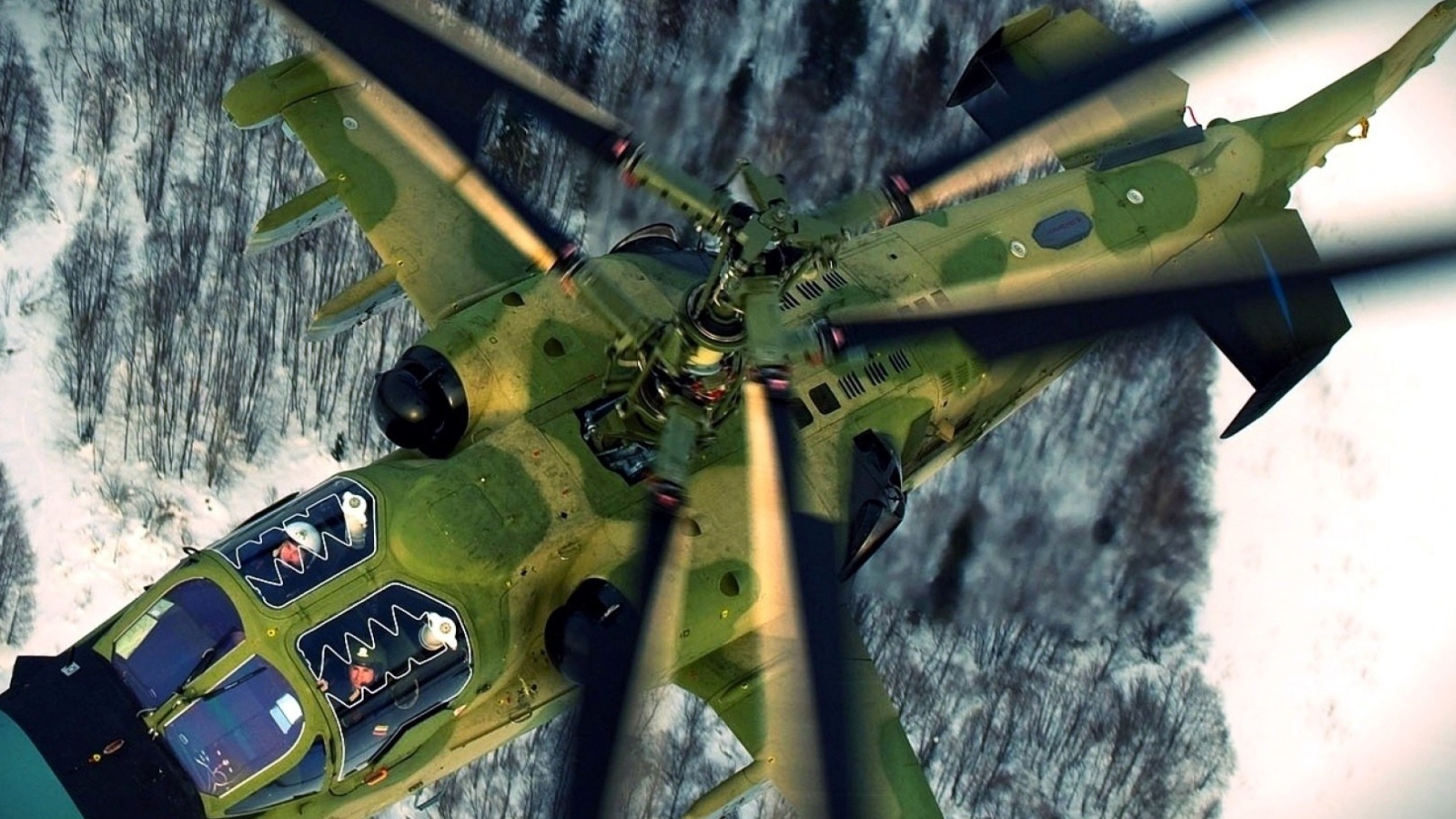Fondo de pantalla Military helicopter, Kamov Ka 50, Ka 52 Alligator 1600x900