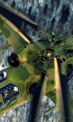 Screenshot №1 pro téma Military helicopter, Kamov Ka 50, Ka 52 Alligator 240x400