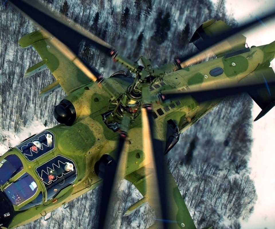 Обои Military helicopter, Kamov Ka 50, Ka 52 Alligator 960x800