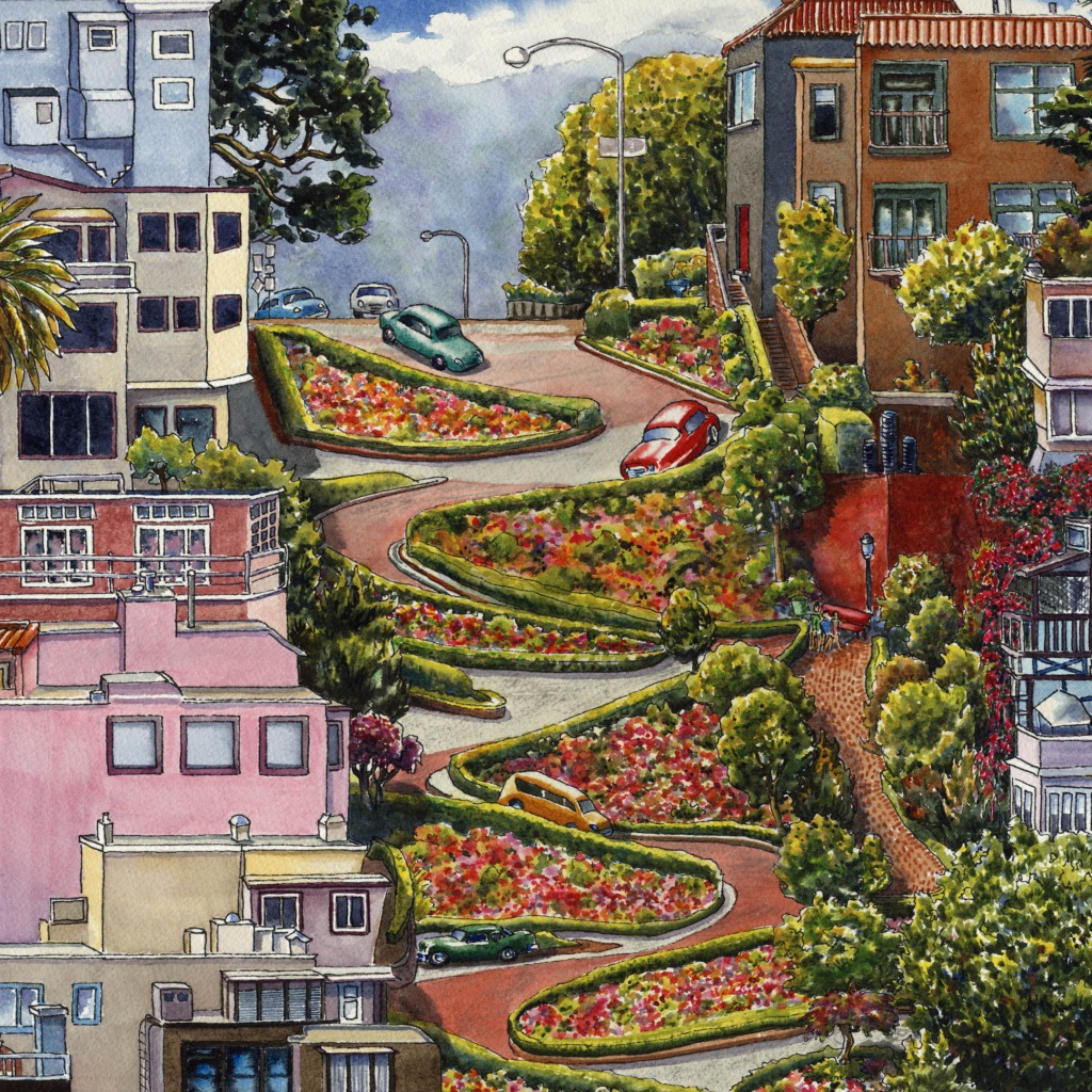 Обои Lombard Street in San Francisco 1024x1024