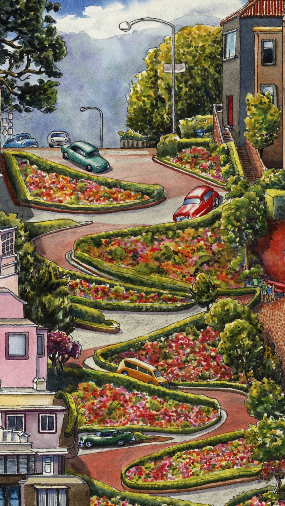 Das Lombard Street in San Francisco Wallpaper 1080x1920