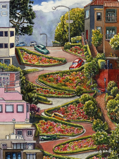 Обои Lombard Street in San Francisco 480x640