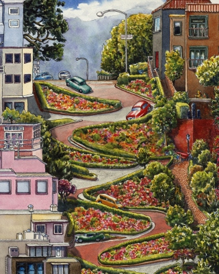 Lombard Street in San Francisco - Obrázkek zdarma pro Nokia X1-00