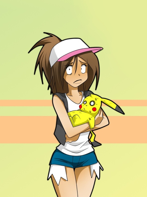 Sfondi Hipster Girl And Her Pikachu 480x640