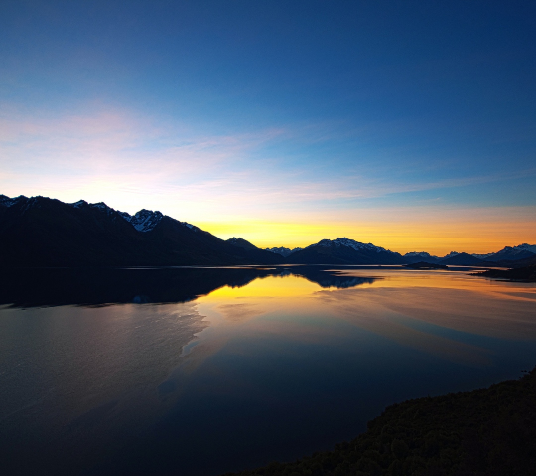 Das New Zealand Sunset Wallpaper 1080x960