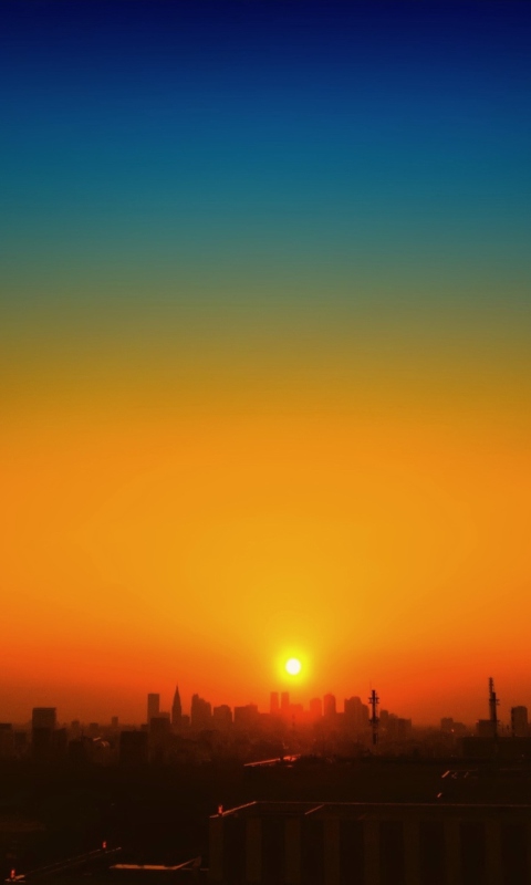 Fondo de pantalla Sunset Over Town 480x800
