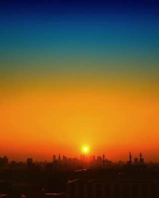 Sunset Over Town Wallpaper for Nokia Asha 310