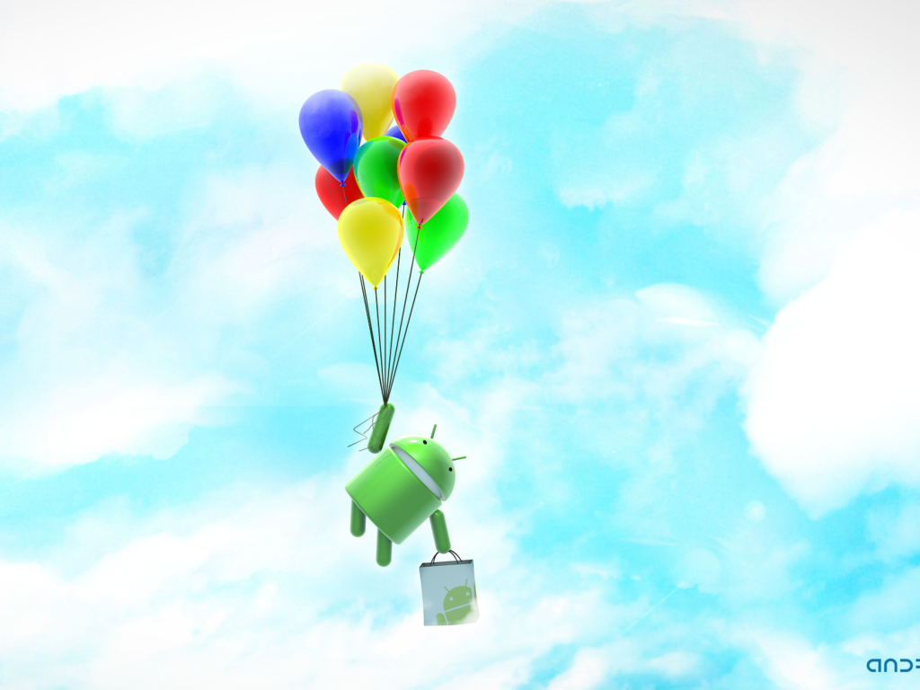 Das Android Balloon Flight Wallpaper 1024x768
