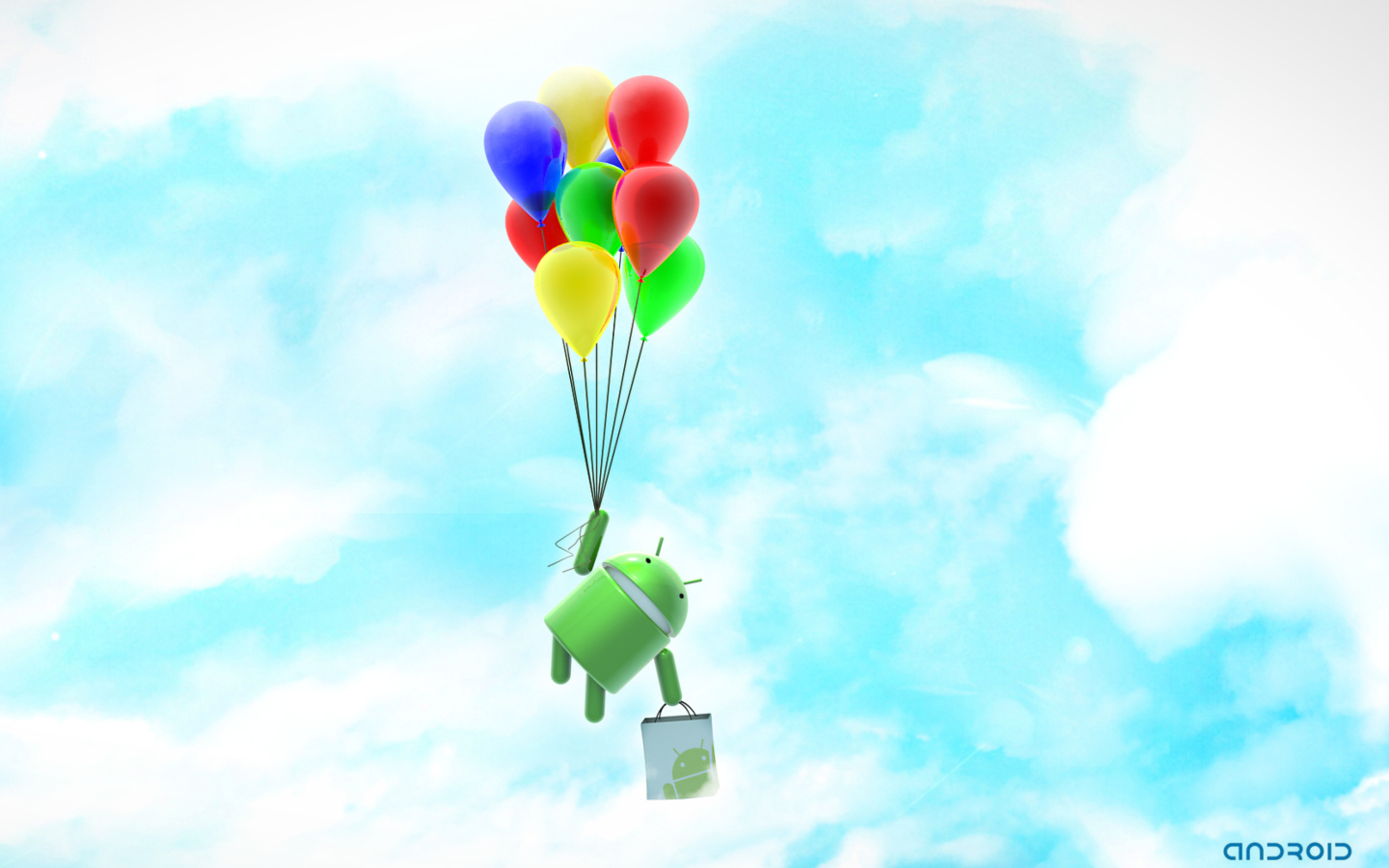 Android Balloon Flight wallpaper 1440x900